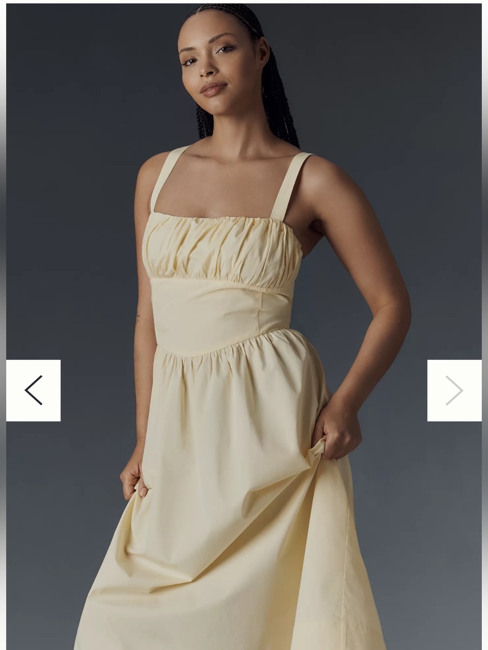NWT retail $158 size M #Anthropologie#Reclectic Drop-waist Ruched Midi Dress